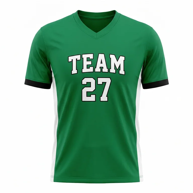 Custom soccer v-neck match jerseys, front view