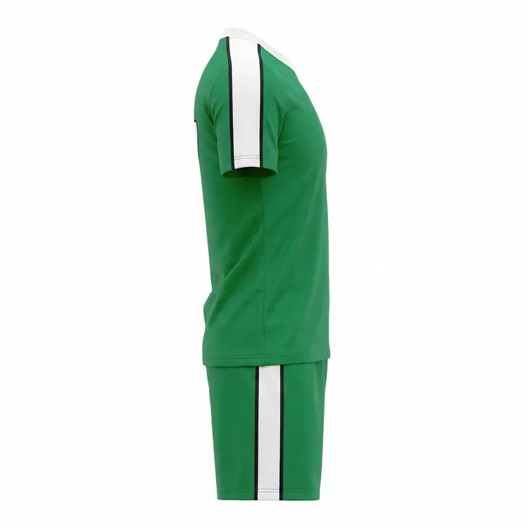 Custom soccer v-neck match uniforms, left side view