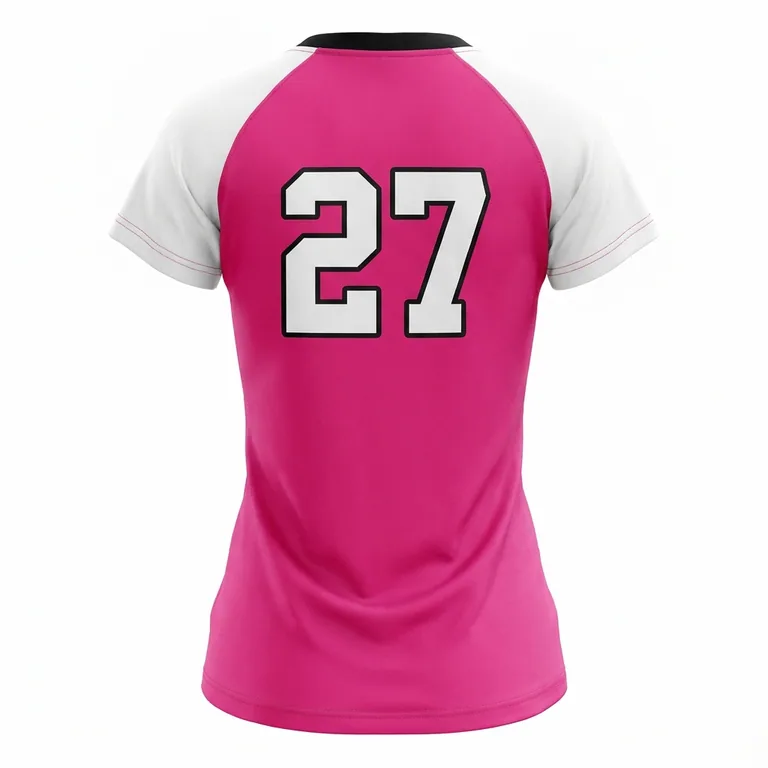 Custom softball crew-neck game jerseys, back view