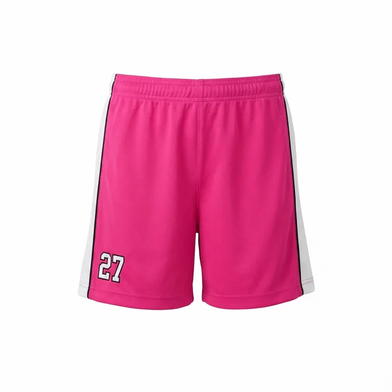 Custom softball game shorts, front view