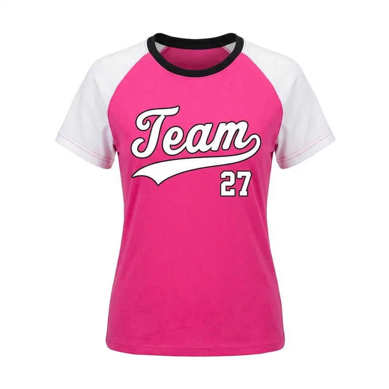 Custom softball short-sleeve team tees, front view