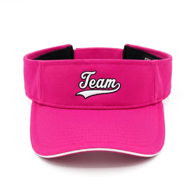 Custom softball team visors, front view
