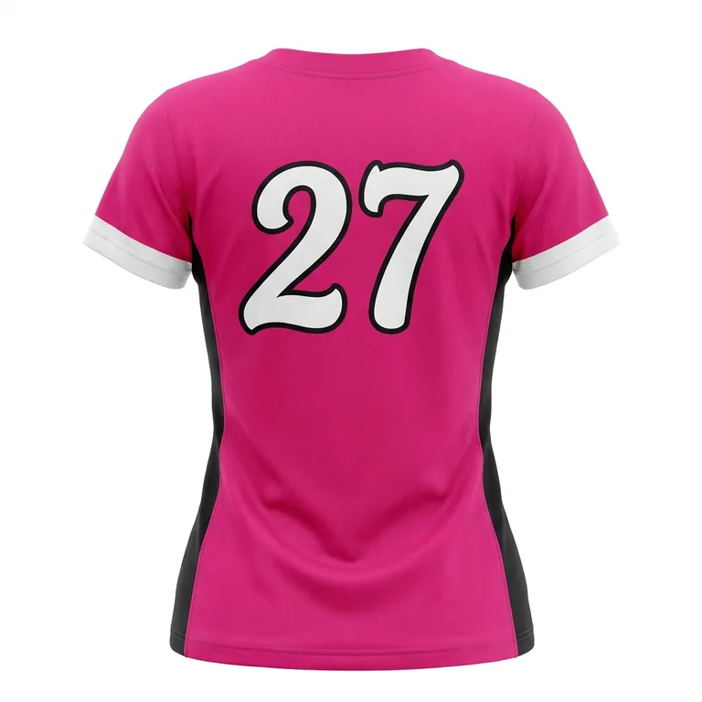 Custom softball v-neck game jerseys, back view