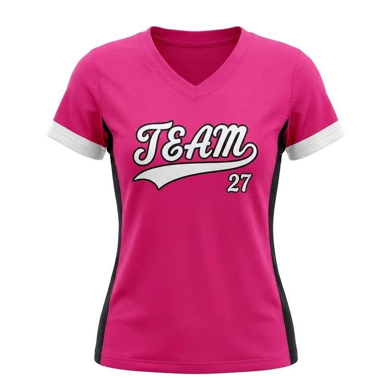 Custom softball v-neck game jerseys, front view