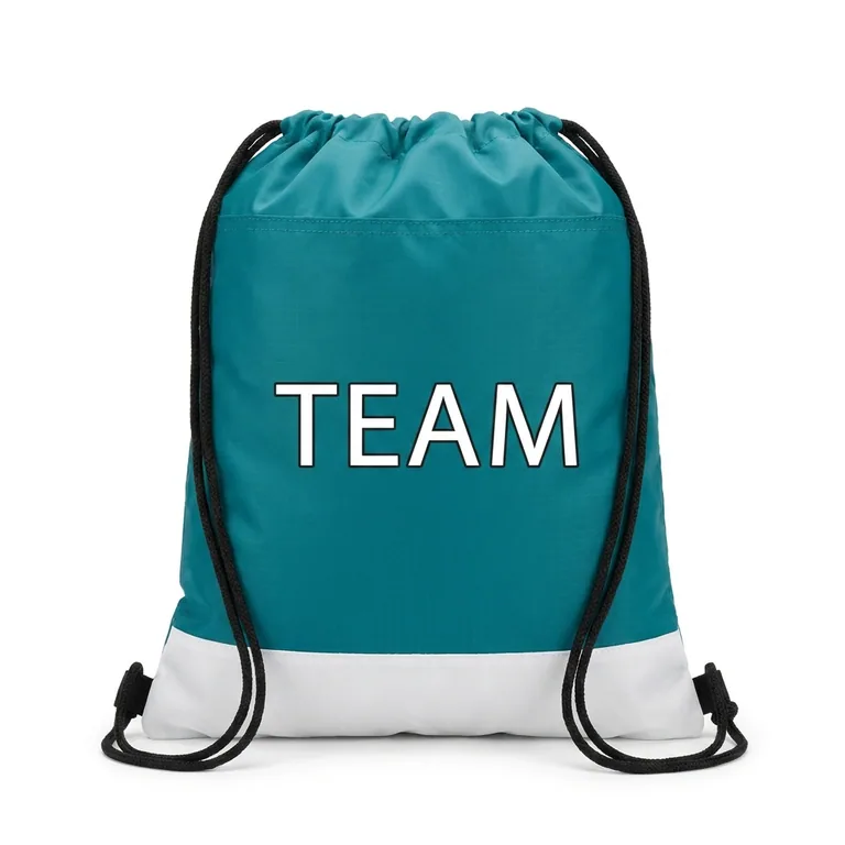 Custom volleyball drawstring bags, front view