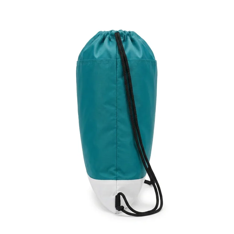 Custom volleyball drawstring bags, left side view