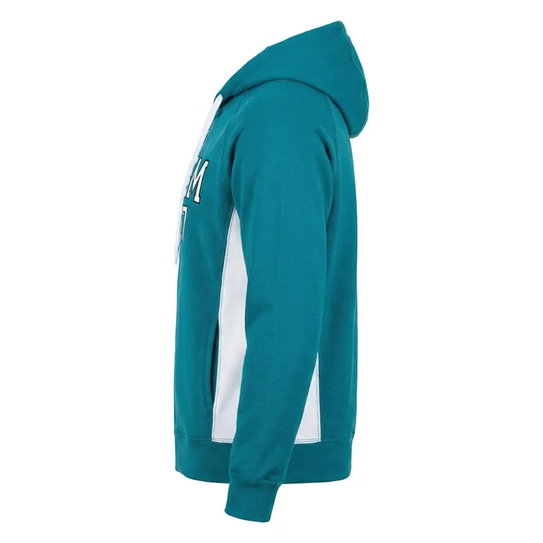 Custom volleyball full-zip hooded jackets, right side view