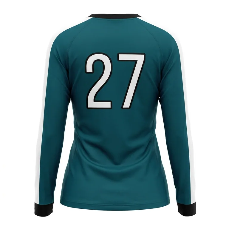 Custom volleyball long-sleeve match jerseys, back view