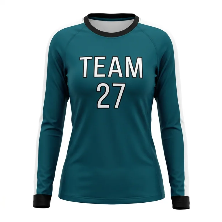 Custom volleyball long-sleeve match jerseys, front view