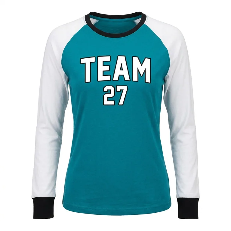 Custom volleyball long-sleeve team tees, front view
