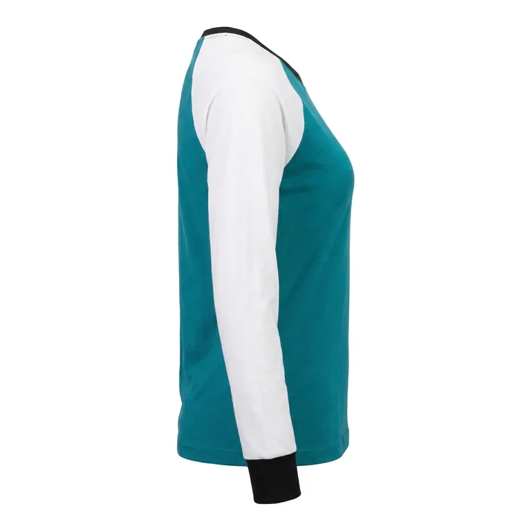 Custom volleyball long-sleeve team tees, left side view