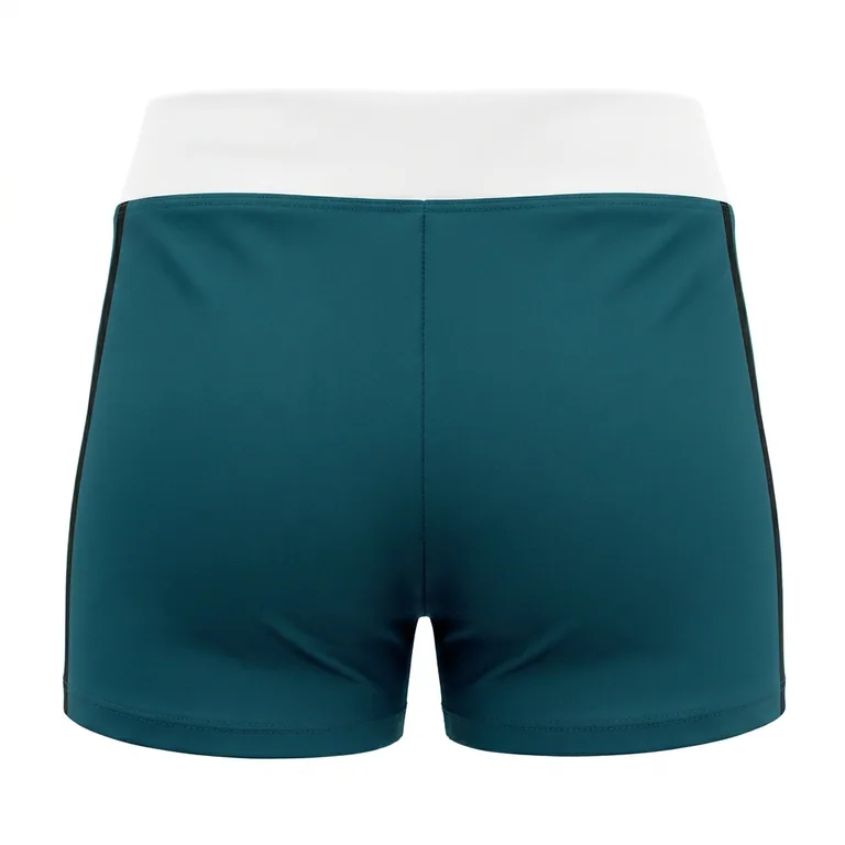 Custom volleyball poly-spandex match shorts, back view