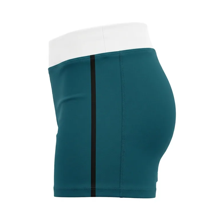 Custom volleyball poly-spandex match shorts, right side view