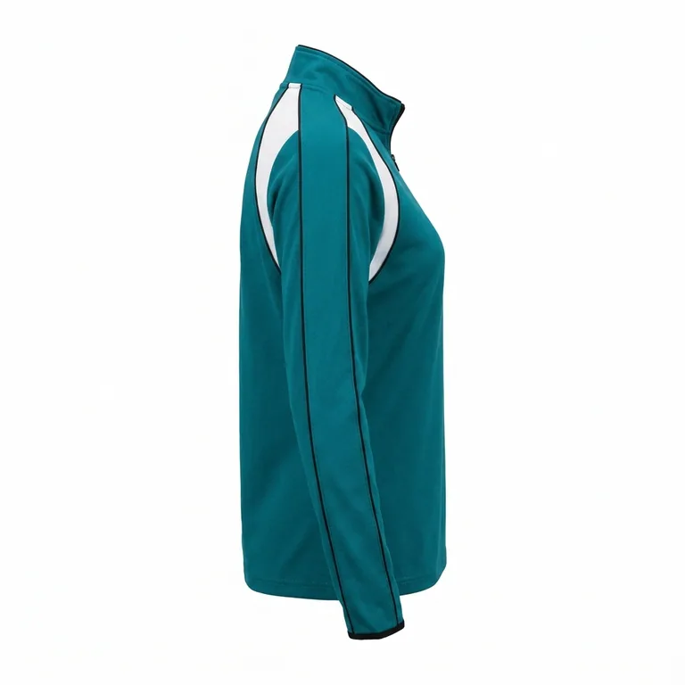 Custom volleyball quarter-zip tops, right side view