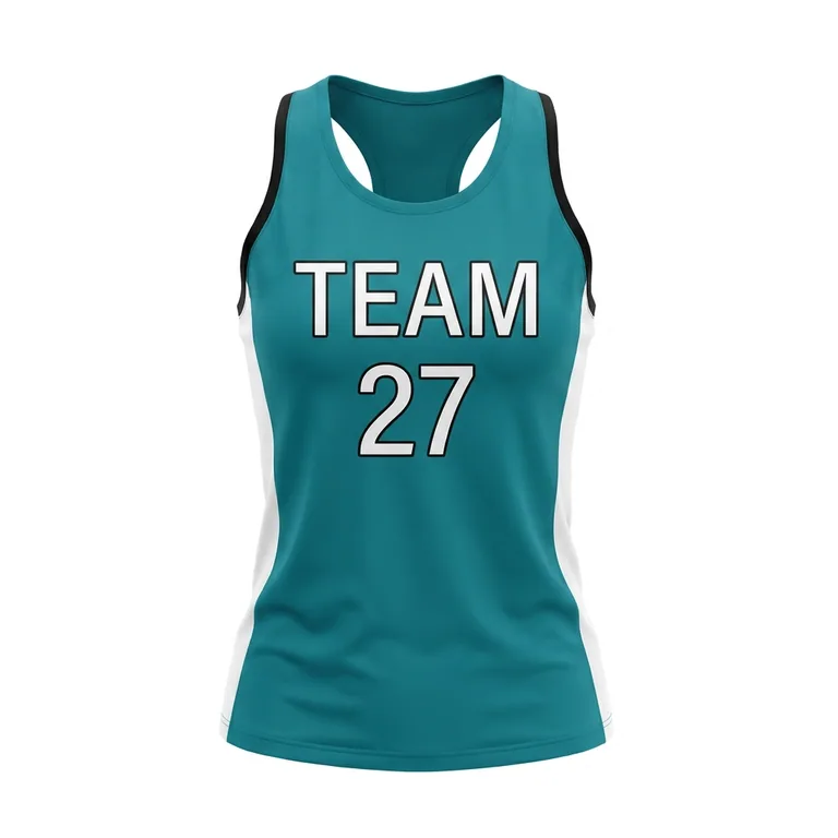 Custom volleyball racer-back tank jerseys, front view