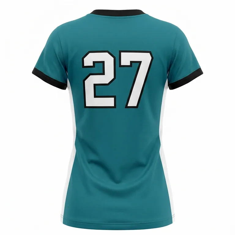 Custom volleyball short-sleeve match jerseys, back view