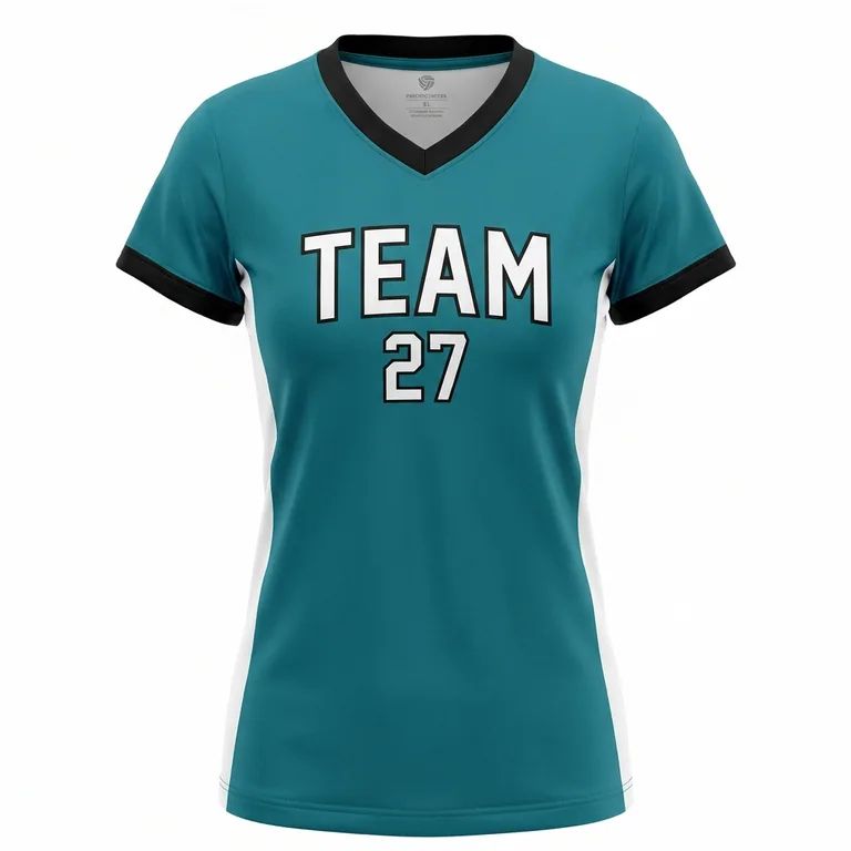 Custom volleyball short-sleeve match jerseys, front view