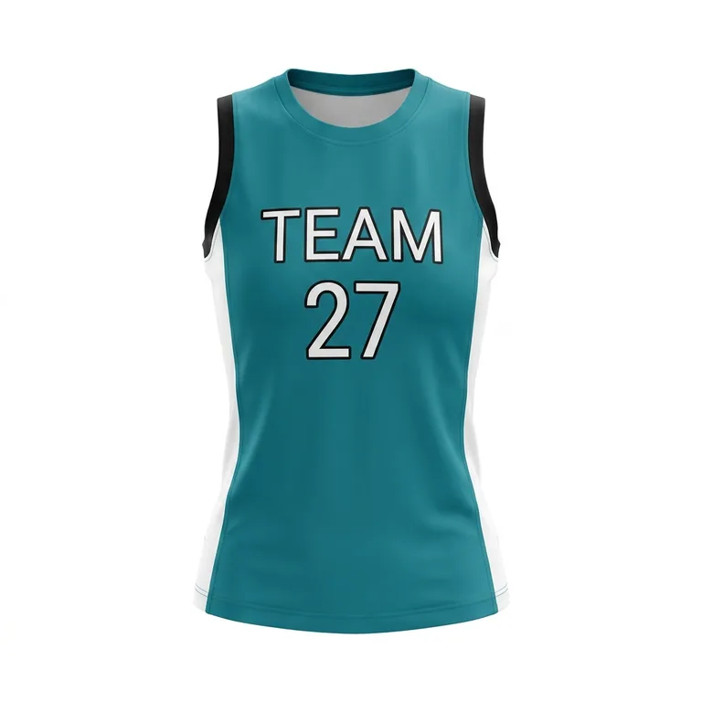 Custom volleyball sleeveless match jerseys, front view