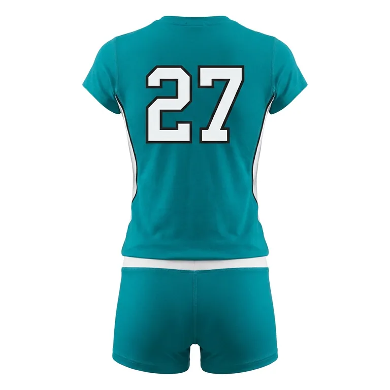 Custom volleyball team uniform sets, back view