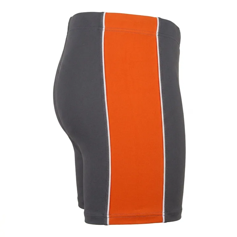 Custom wrestling base-layer shorts, left side view