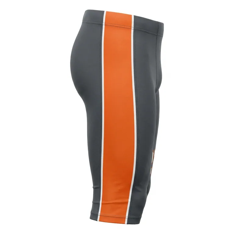 Custom wrestling base-layer spats, left side view