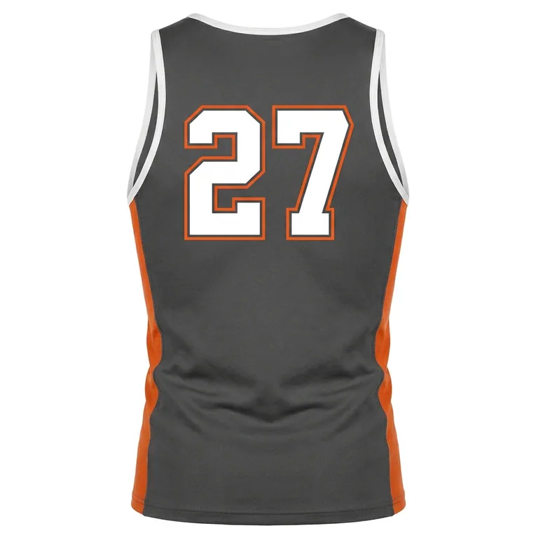 Custom wrestling base-layer tank tops, back view
