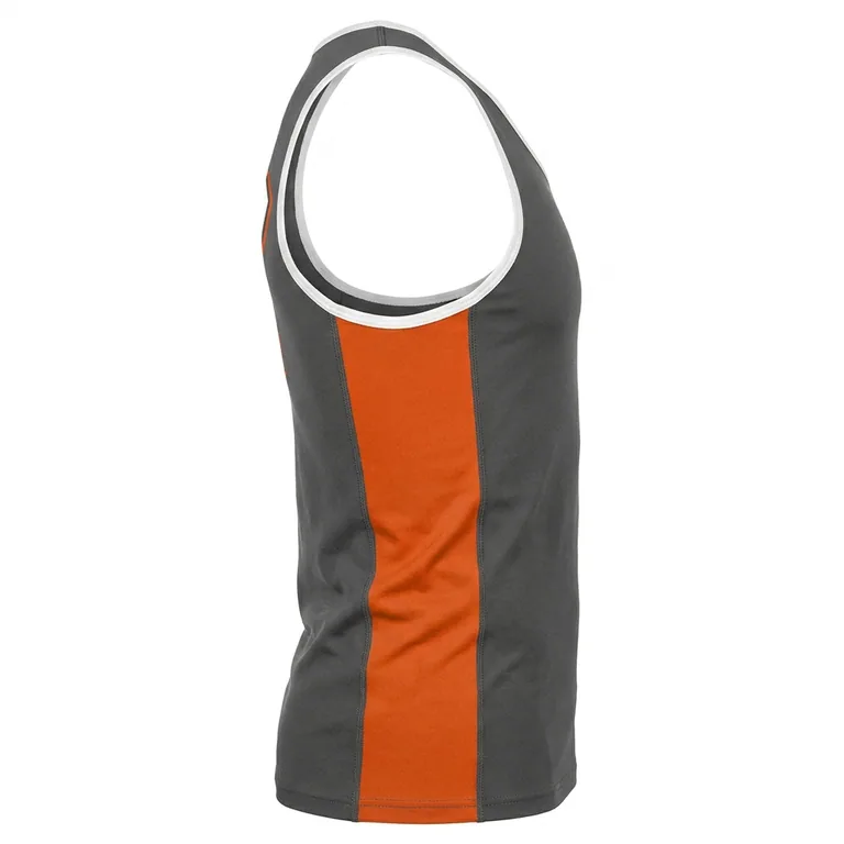 Custom wrestling base-layer tank tops, left side view