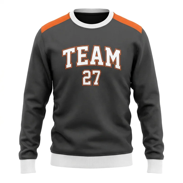 Custom wrestling crew-neck team sweatshirts, front view
