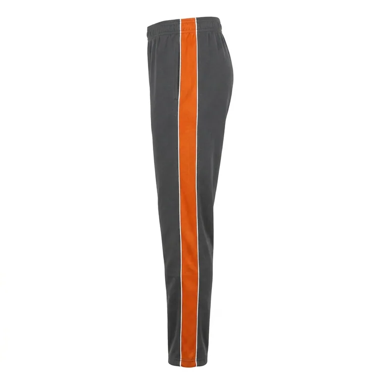 Custom wrestling full-length piped warm-up pants, right side view