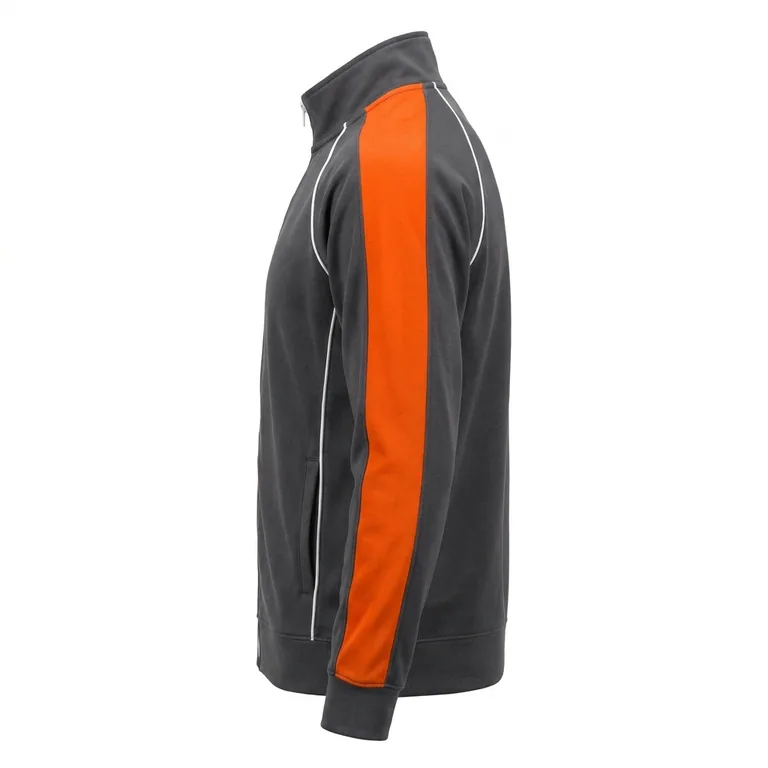 Custom wrestling full-zip team warm-up jackets, left side view