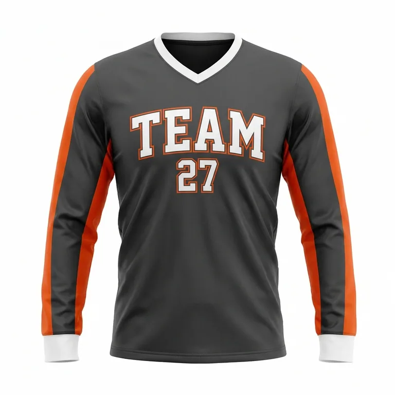 Custom wrestling long-sleeve performance shirts, front view