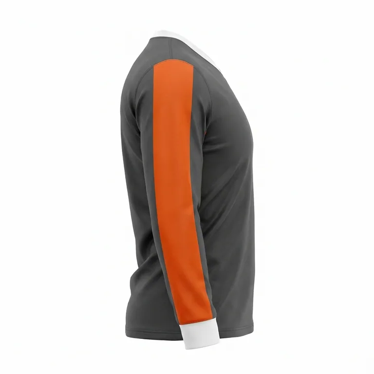Custom wrestling long-sleeve performance shirts, left side view