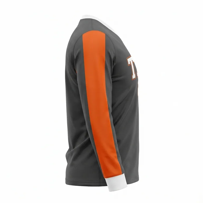 Custom wrestling long-sleeve performance shirts, right side view