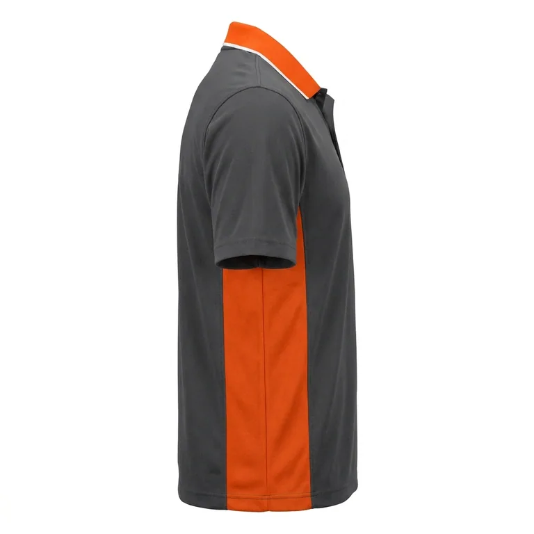 Custom wrestling performance team polos, left side view