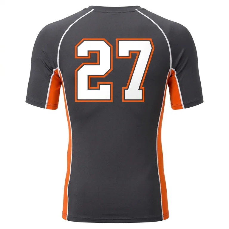 Custom wrestling short-sleeve compression shirts, back view