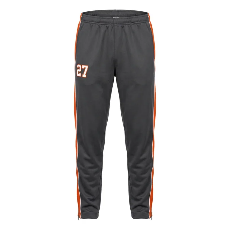 Custom wrestling warm-up pants, front view